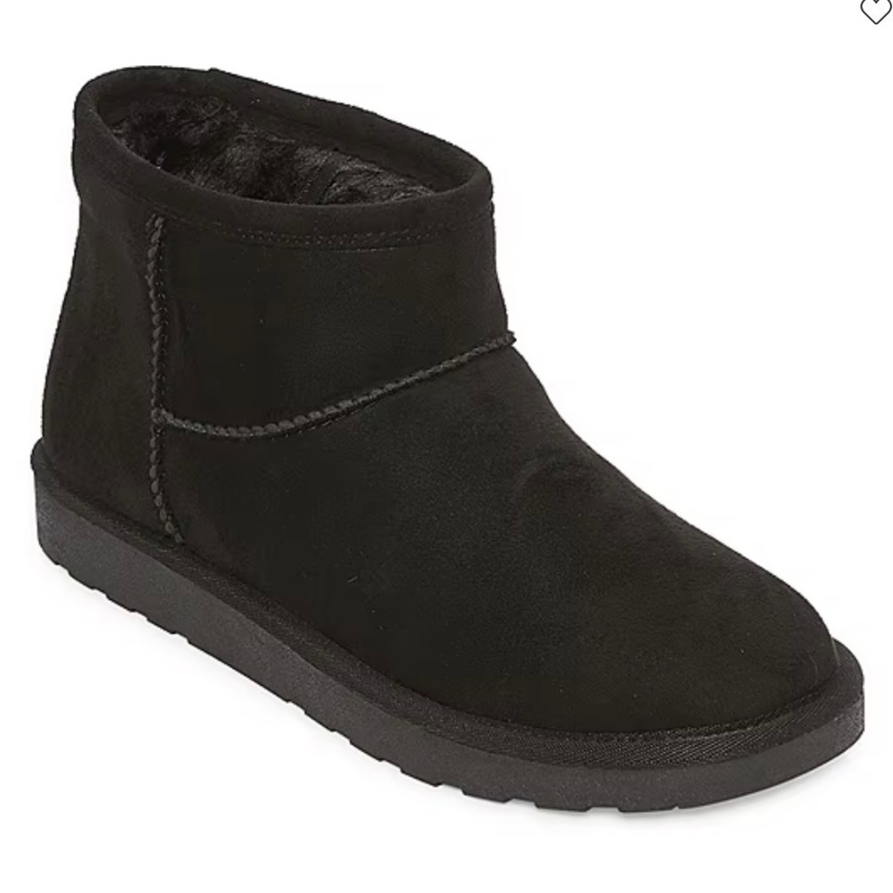 NIB Pull On Ankle Boots Ugg Style Sz 7 Black